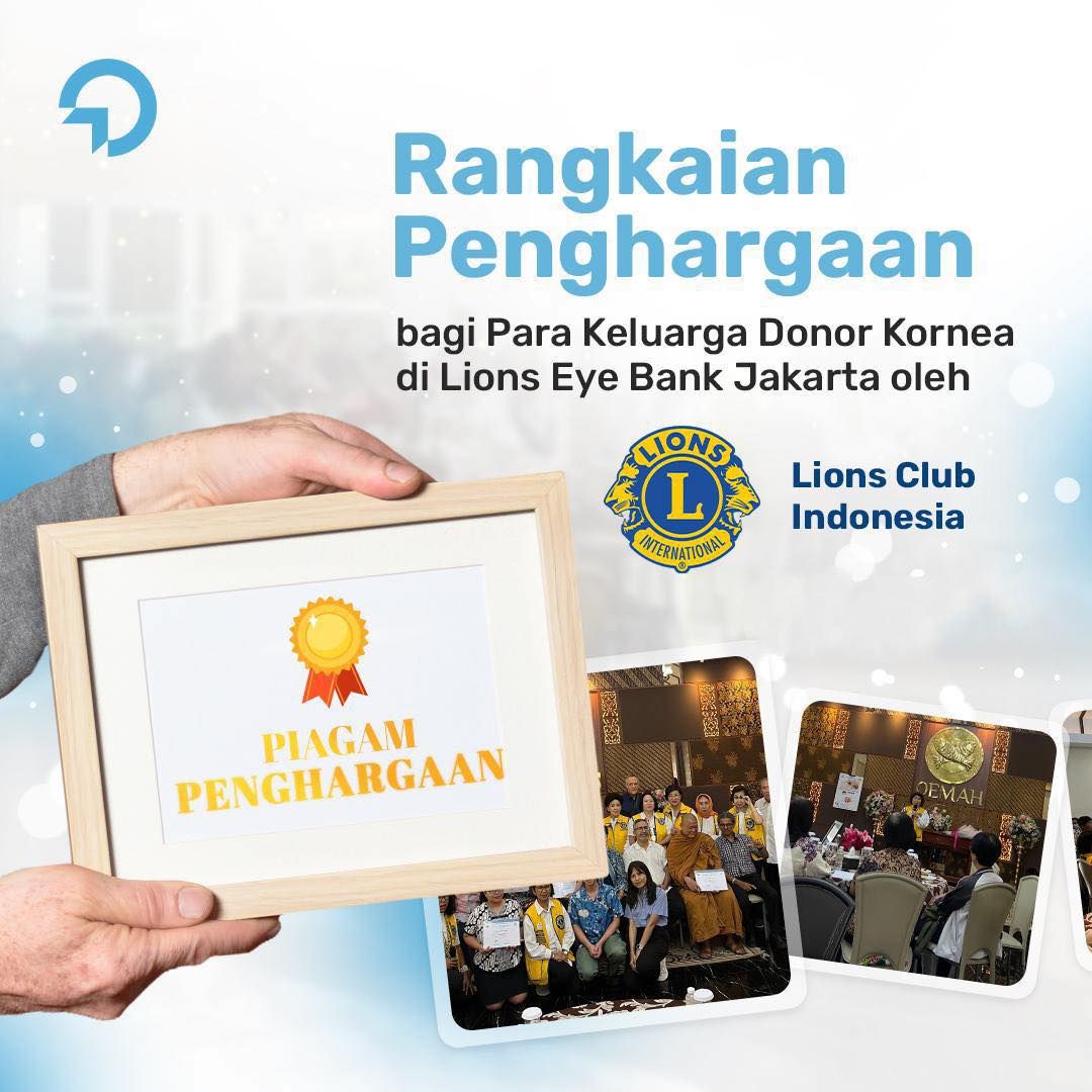Lions Club Indonesia mengundang para keluarga pendonor kornea di Lions Eye Bank Jakarta